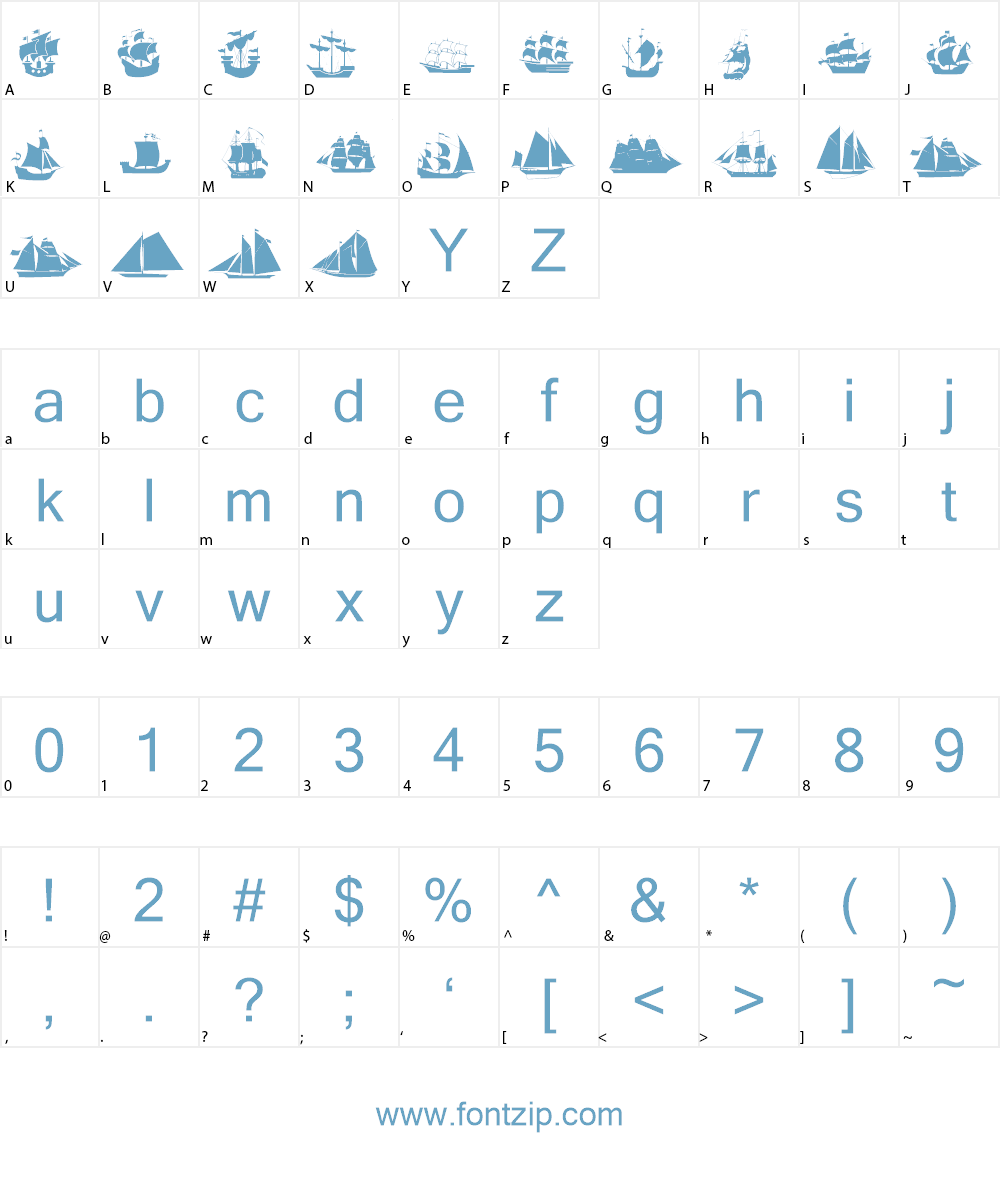 Ships Font Character