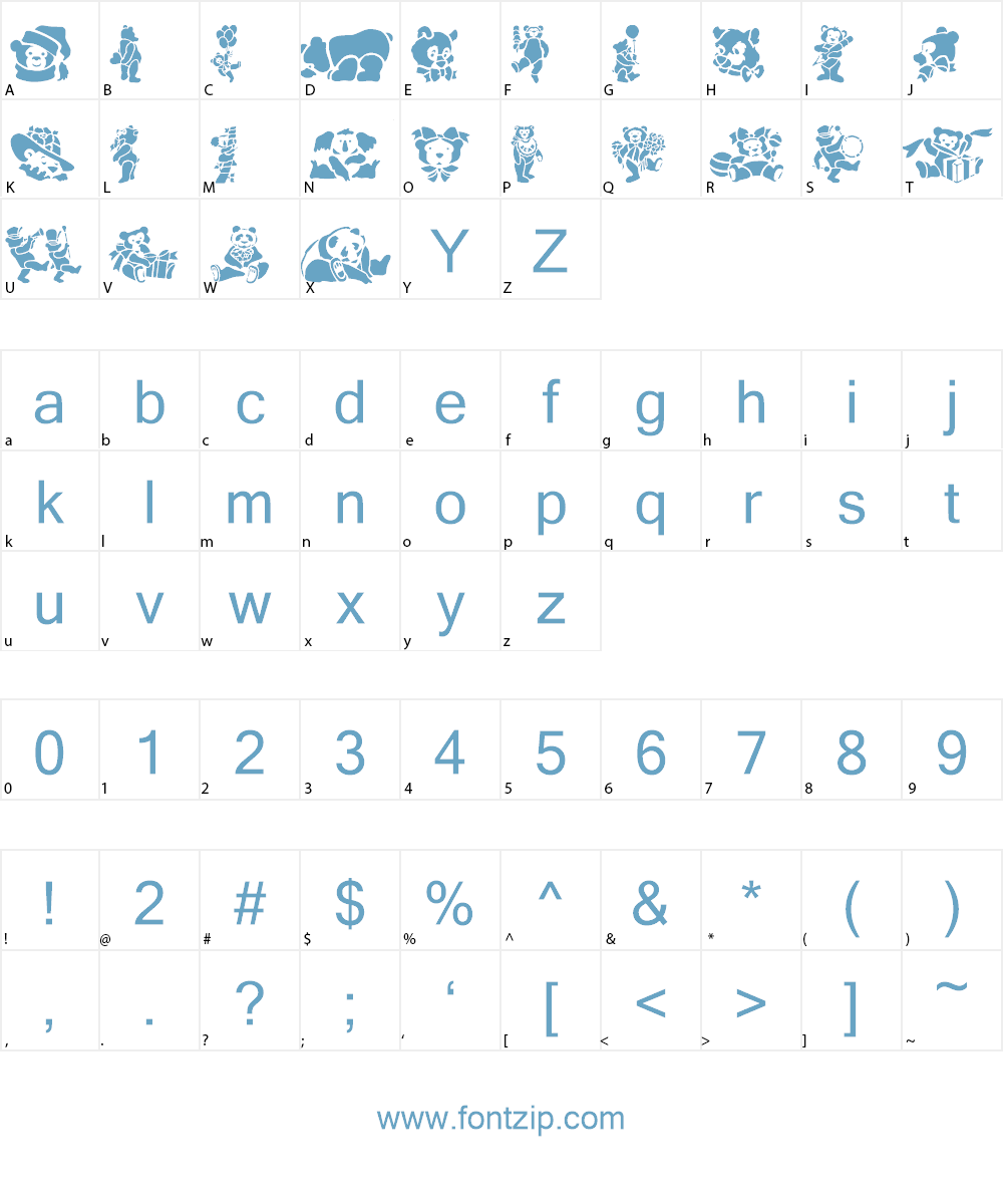TeddyBears Font Character