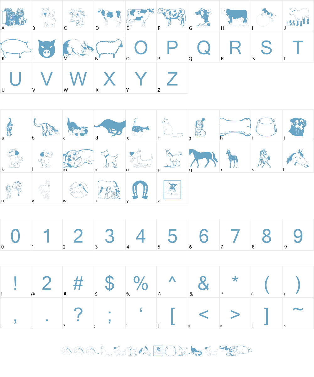 wmanimals1 Font Character