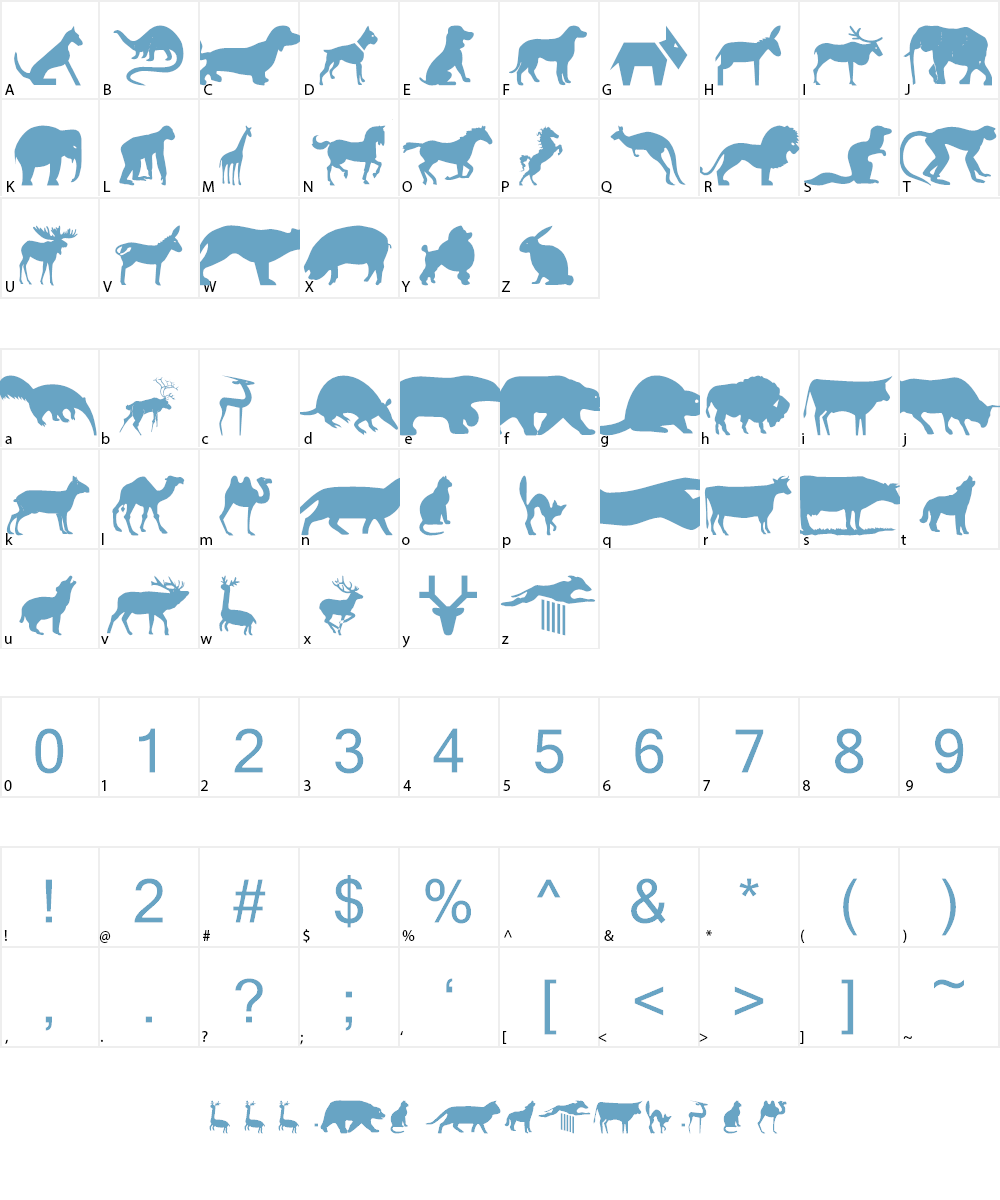 wmanimals2 Font Character