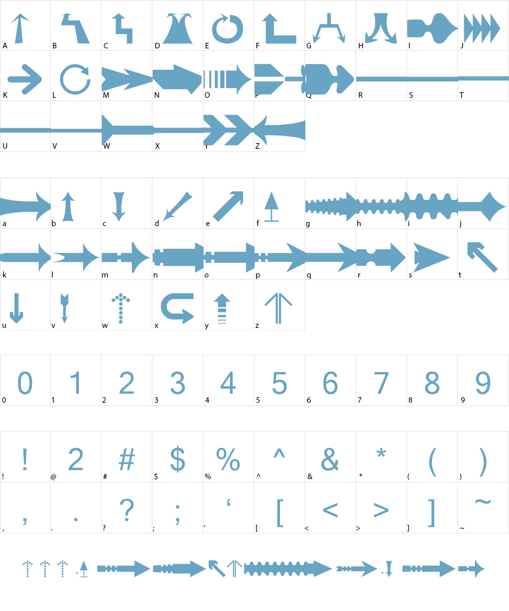 wmarrows1 Font Character