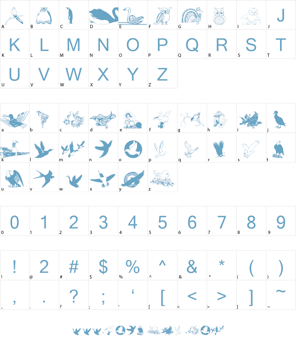 wmbirds1 Font Character