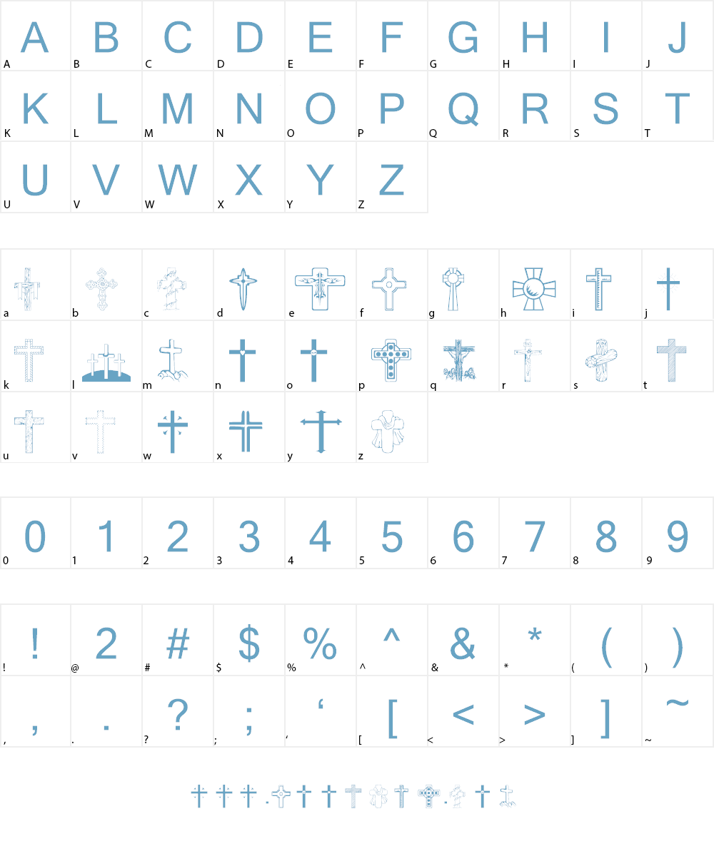 wmcrosses1 Font Character