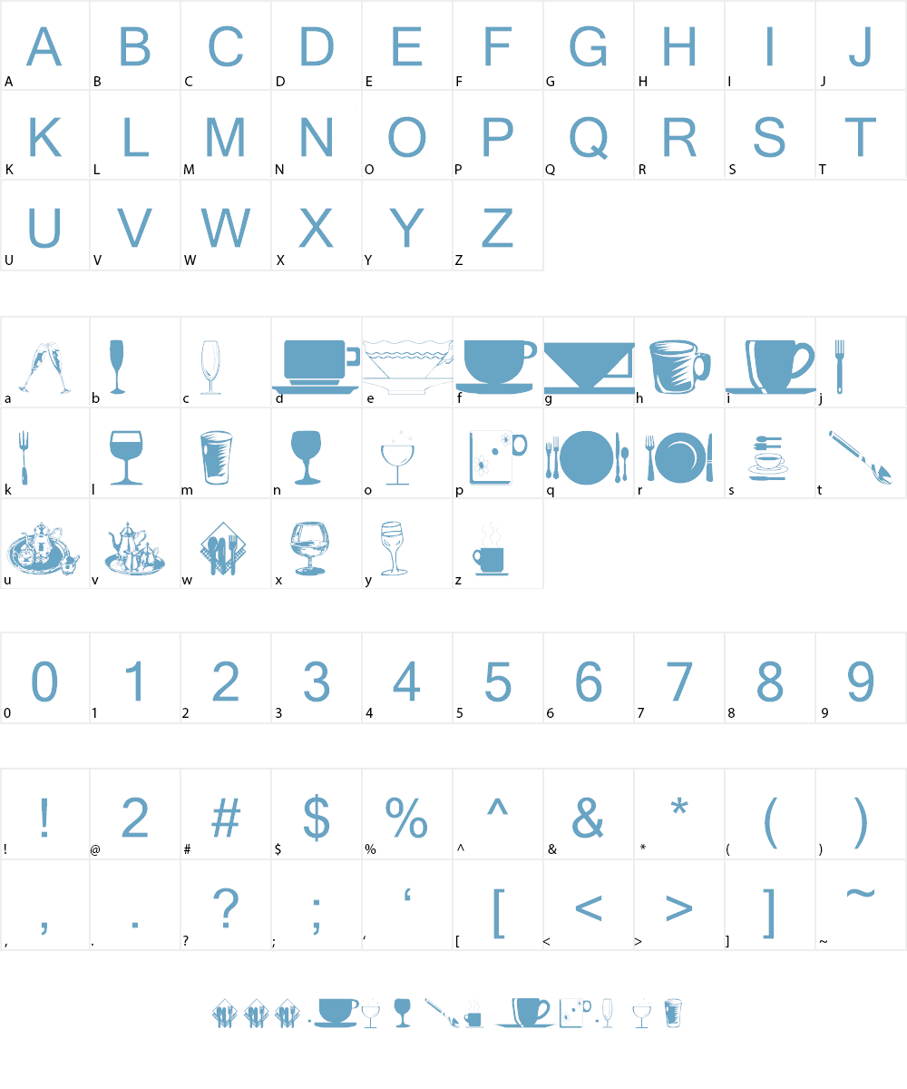 wmdinnerware1 Font Character