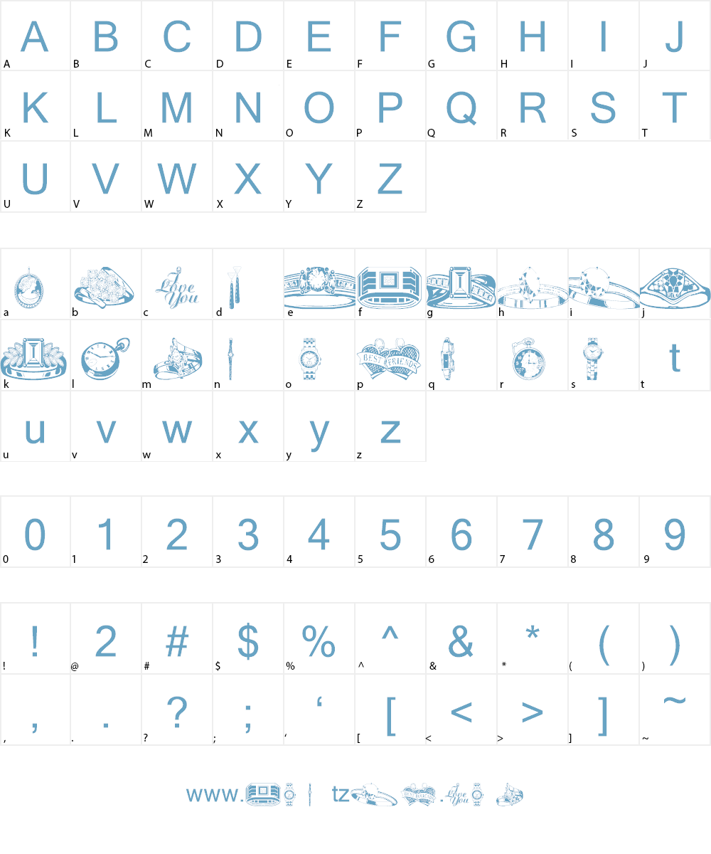 wmjewelry Font Character