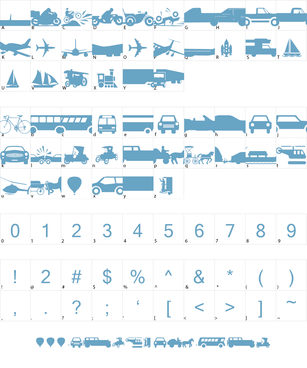 wmtransport1 Font Character
