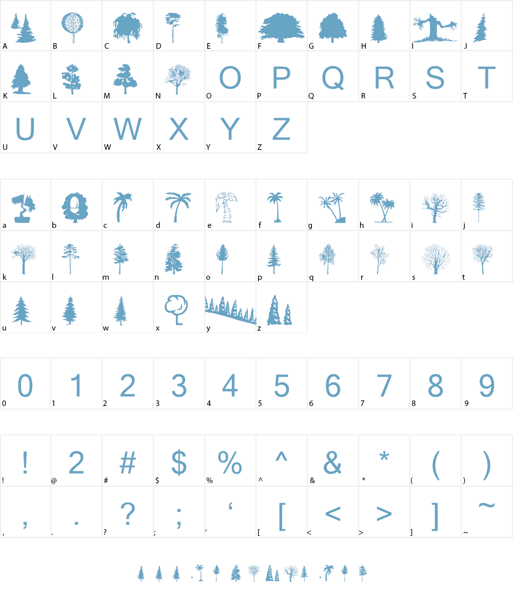 wmtrees1 Font Character