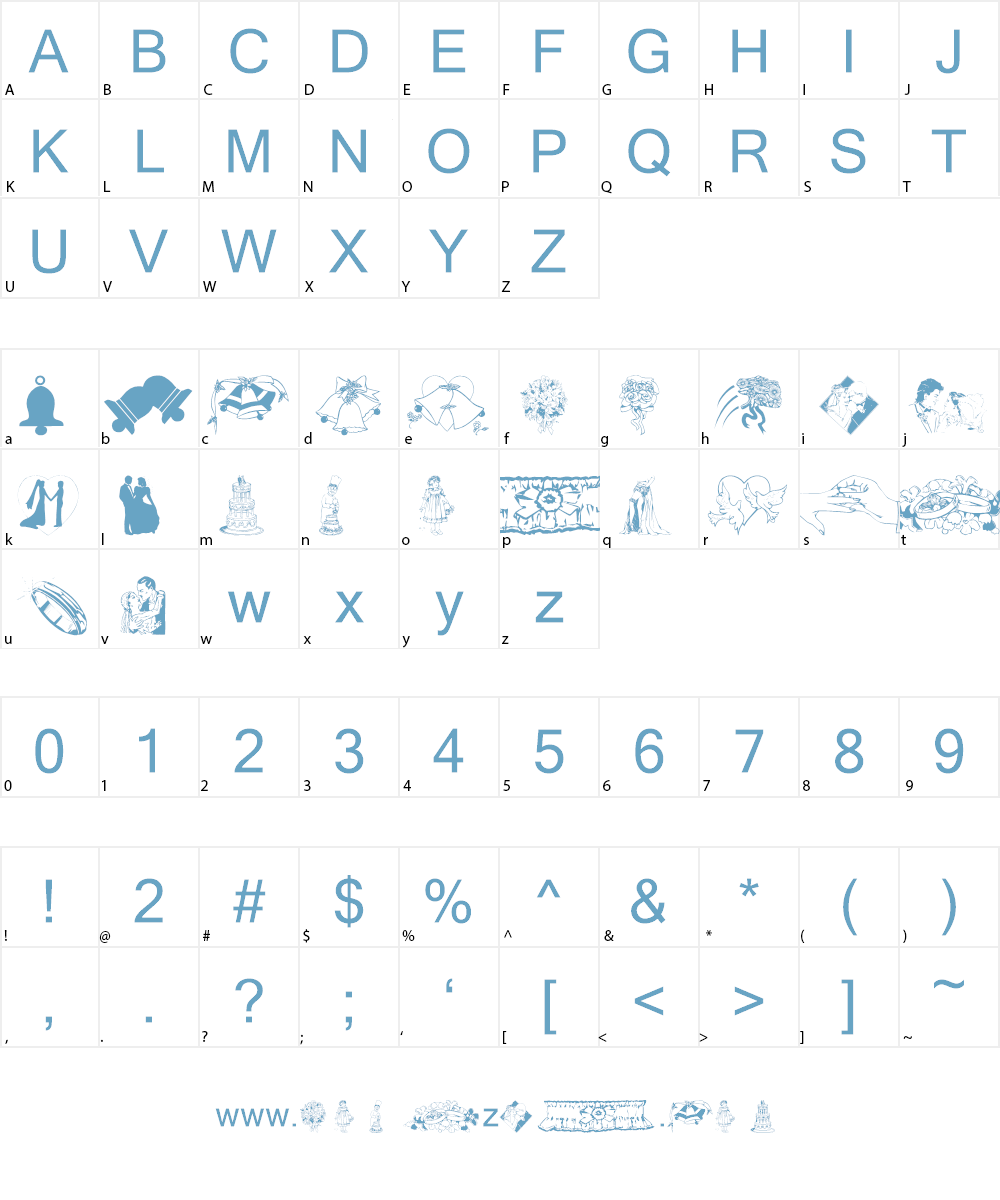 wmwedding Font Character