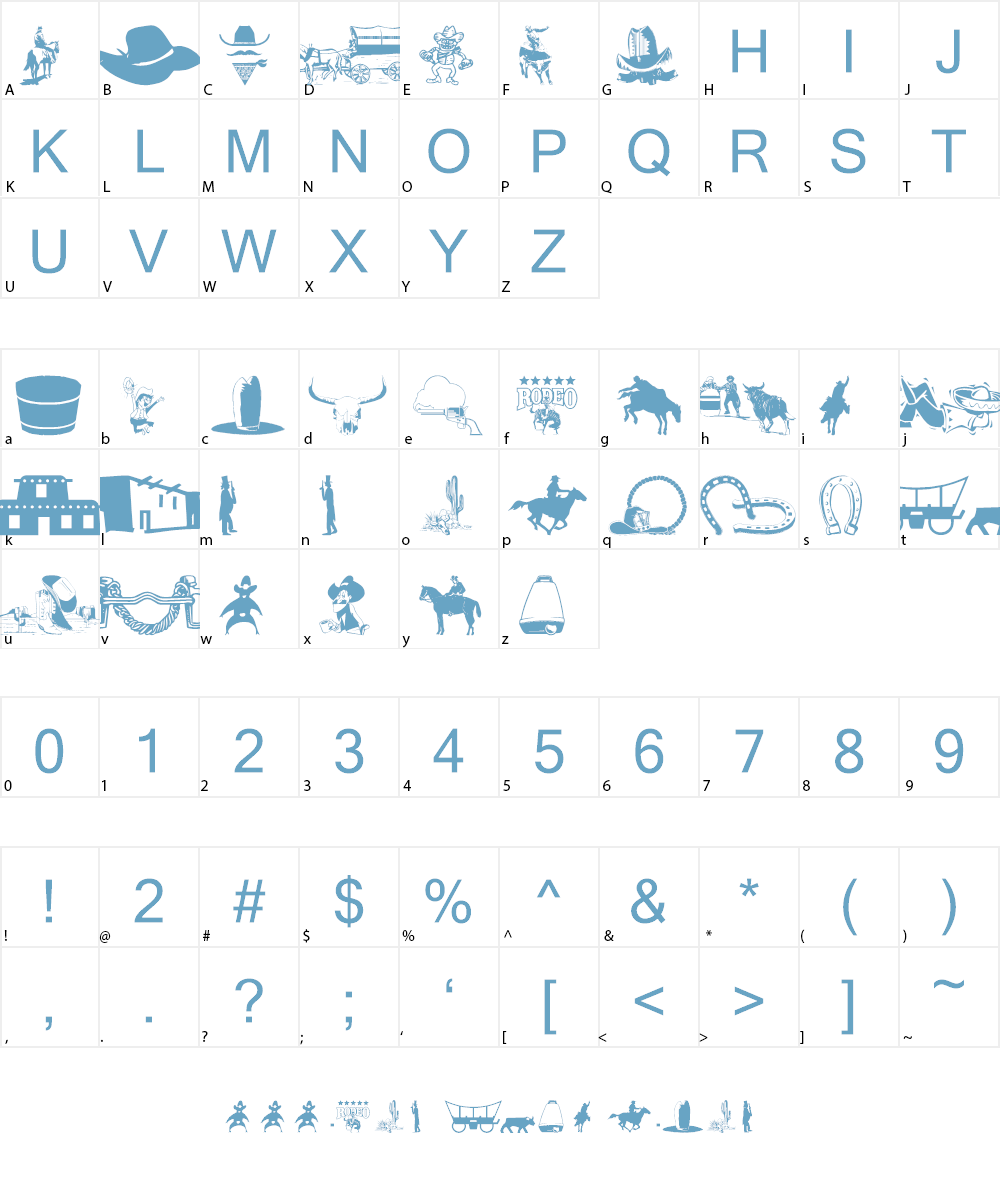 wmwestern1 Font Character