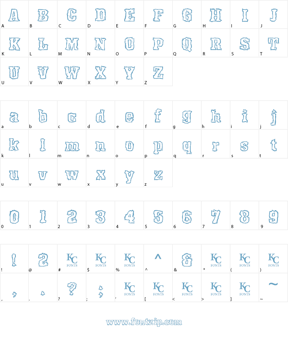 Rocky Shore Font Character