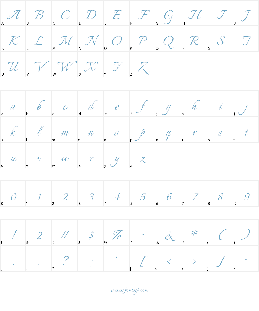 Italianno Font Character