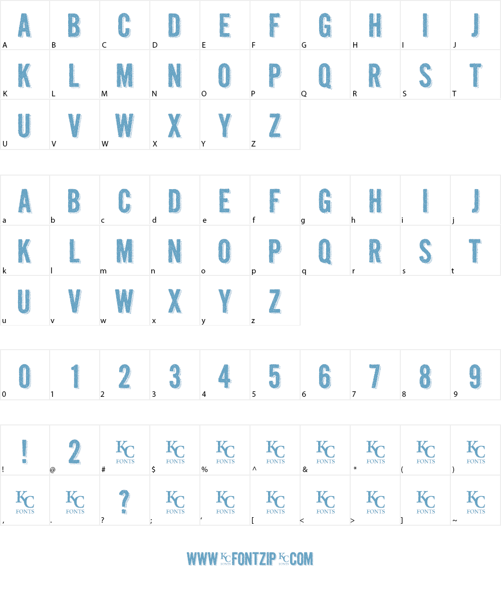 Kraft Nine Font Character