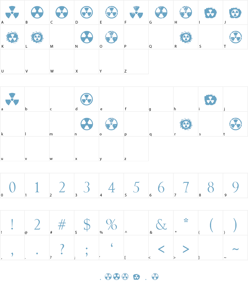 RADIATION Font Character