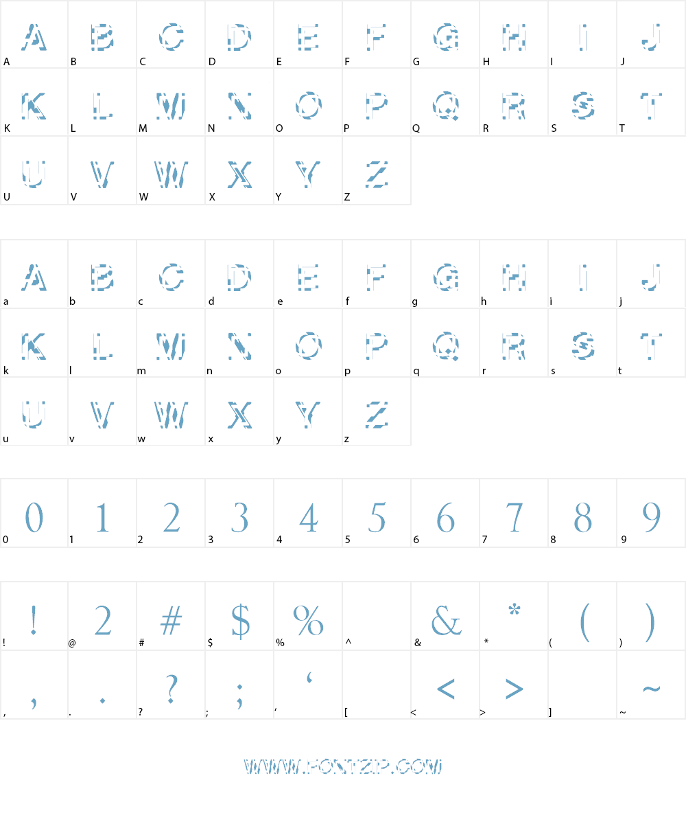 Sliced-Tech Font Character