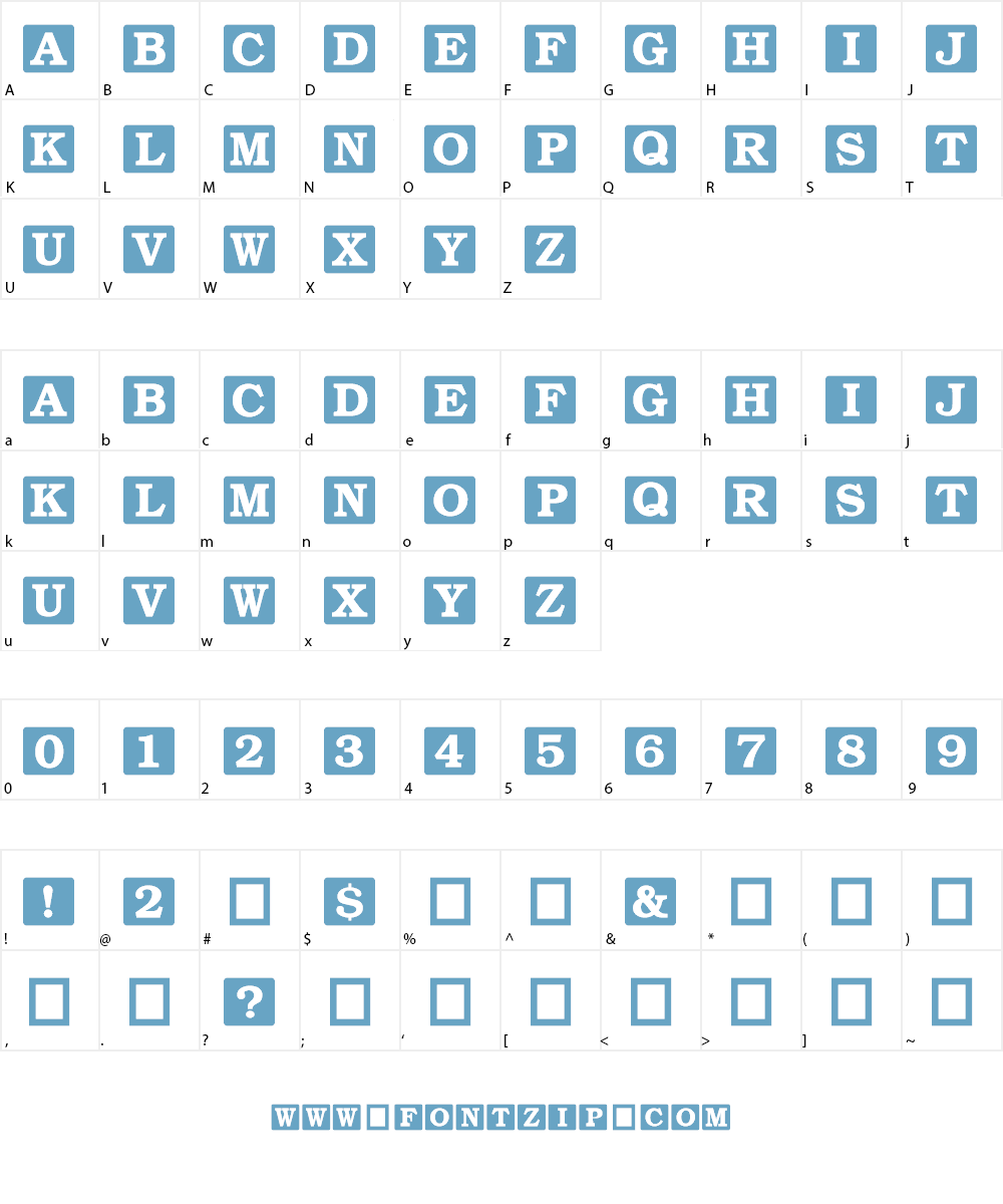 Buttons Font Character
