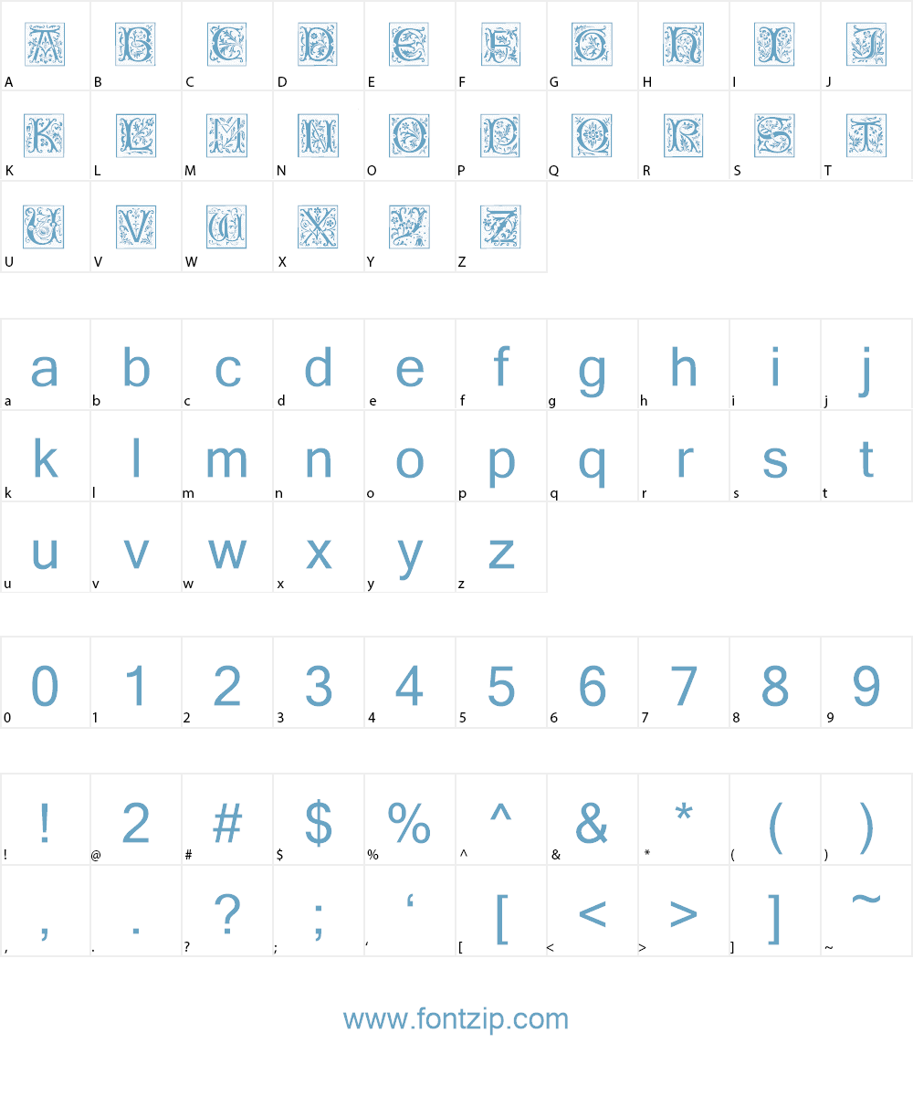 CamelotCaps Font Character