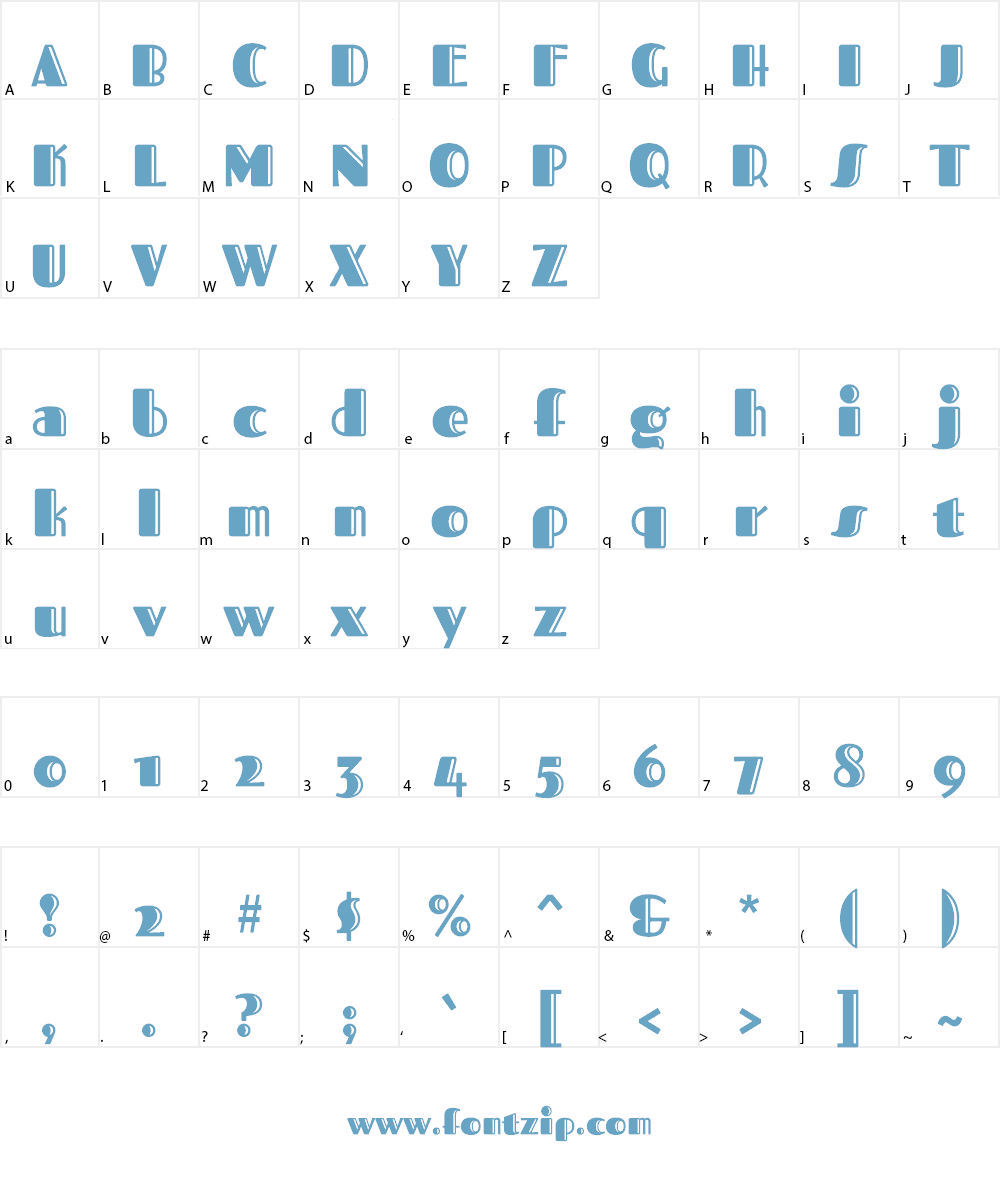 Fascinate Font Character