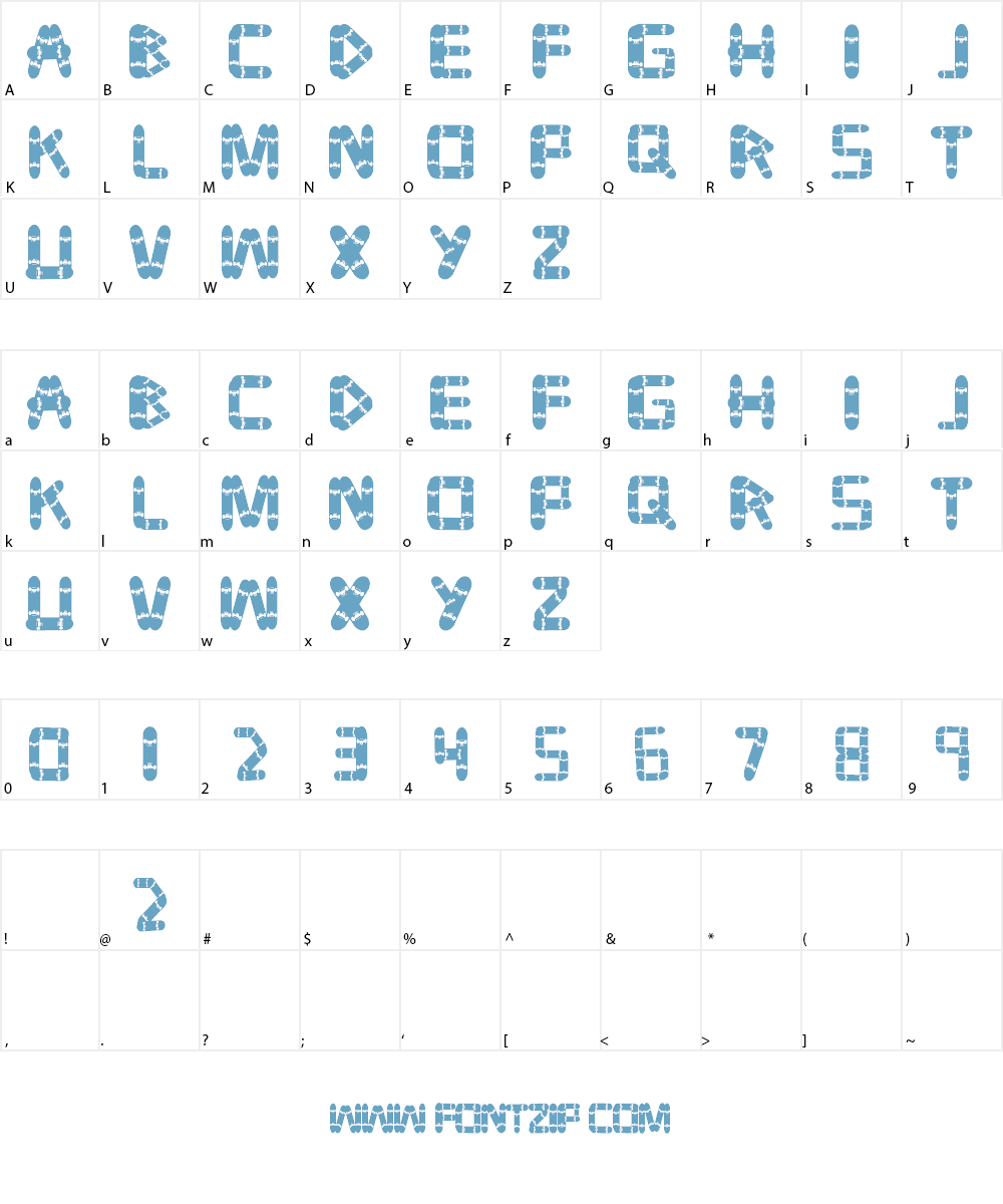 tabla Font Character