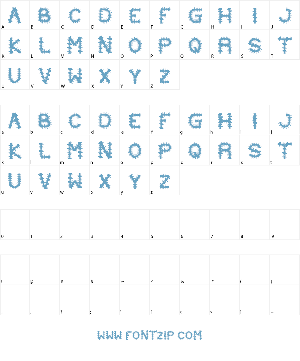 PUNK Font Character