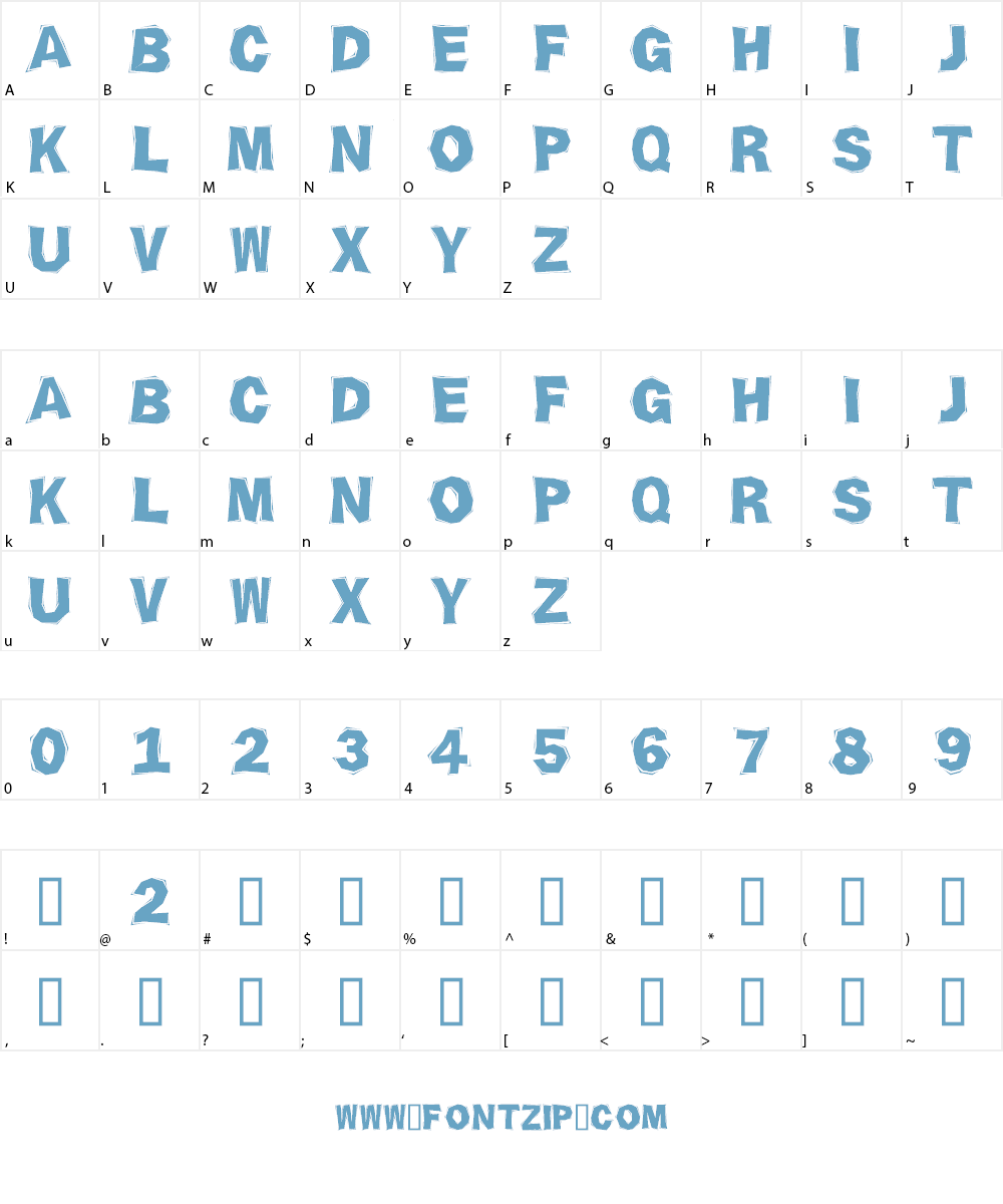 Chiseled Font Character