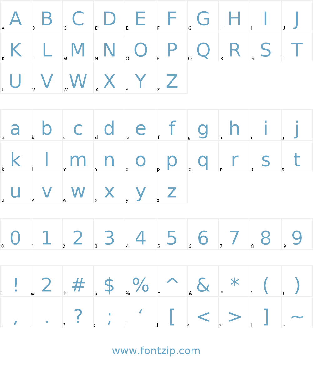 Bitstream Vera Sans Font Character