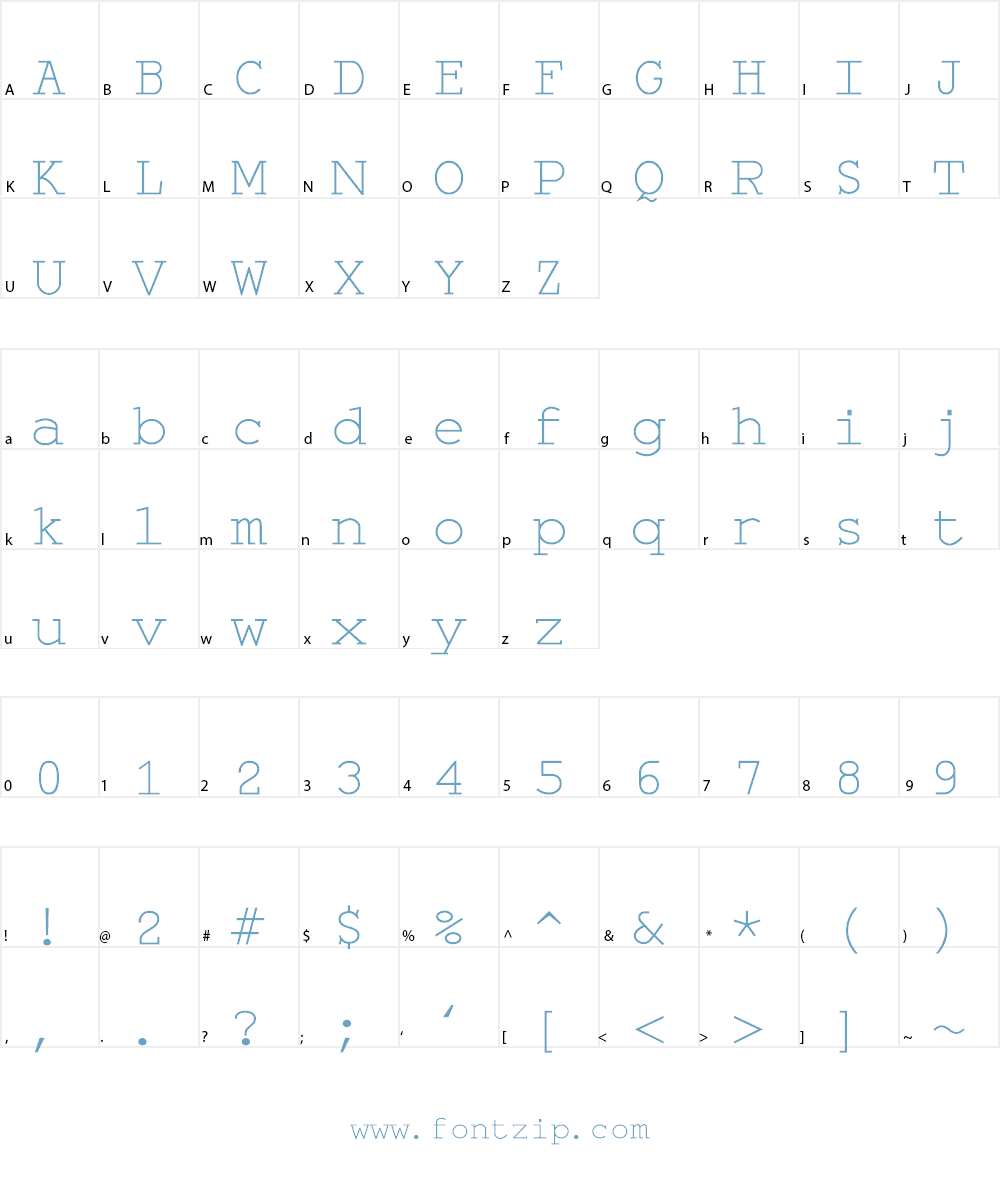 Monospace Font Character
