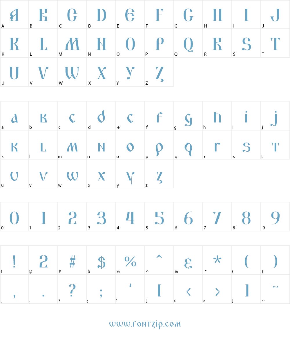TriodPostnaja Font Character