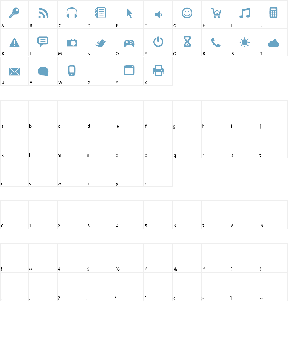 Symbols1 Font Character