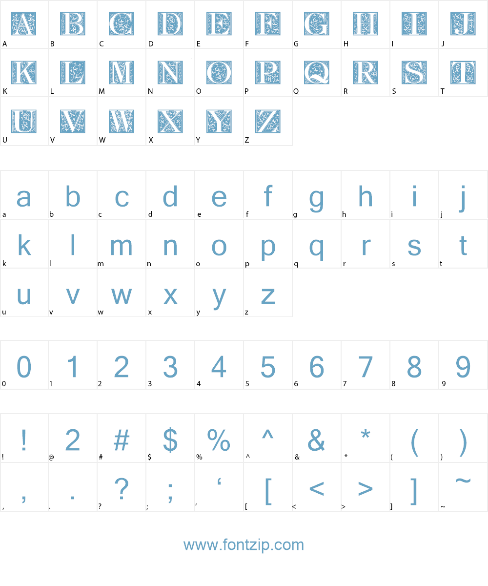 FleurCornerCaps Font Character