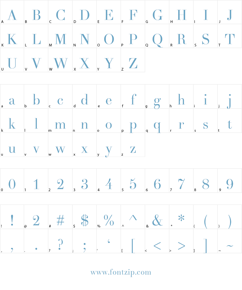Theano Font Character