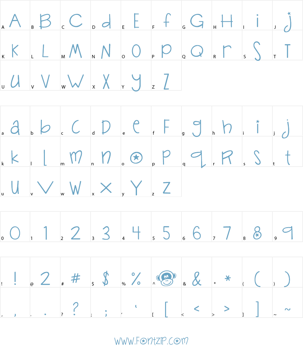Janda Silly Monkey Font Character