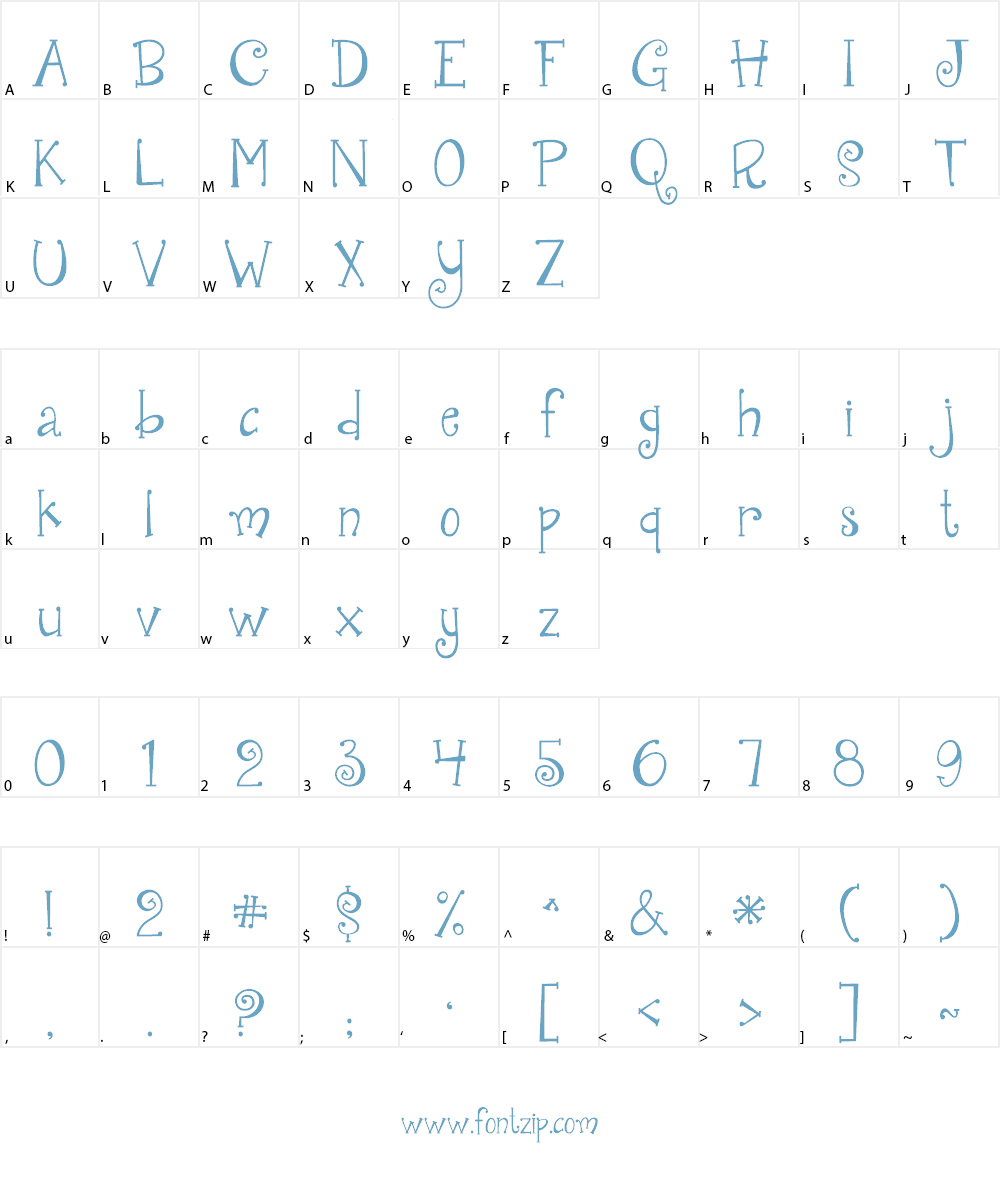Janda Quirkygirl Font Character