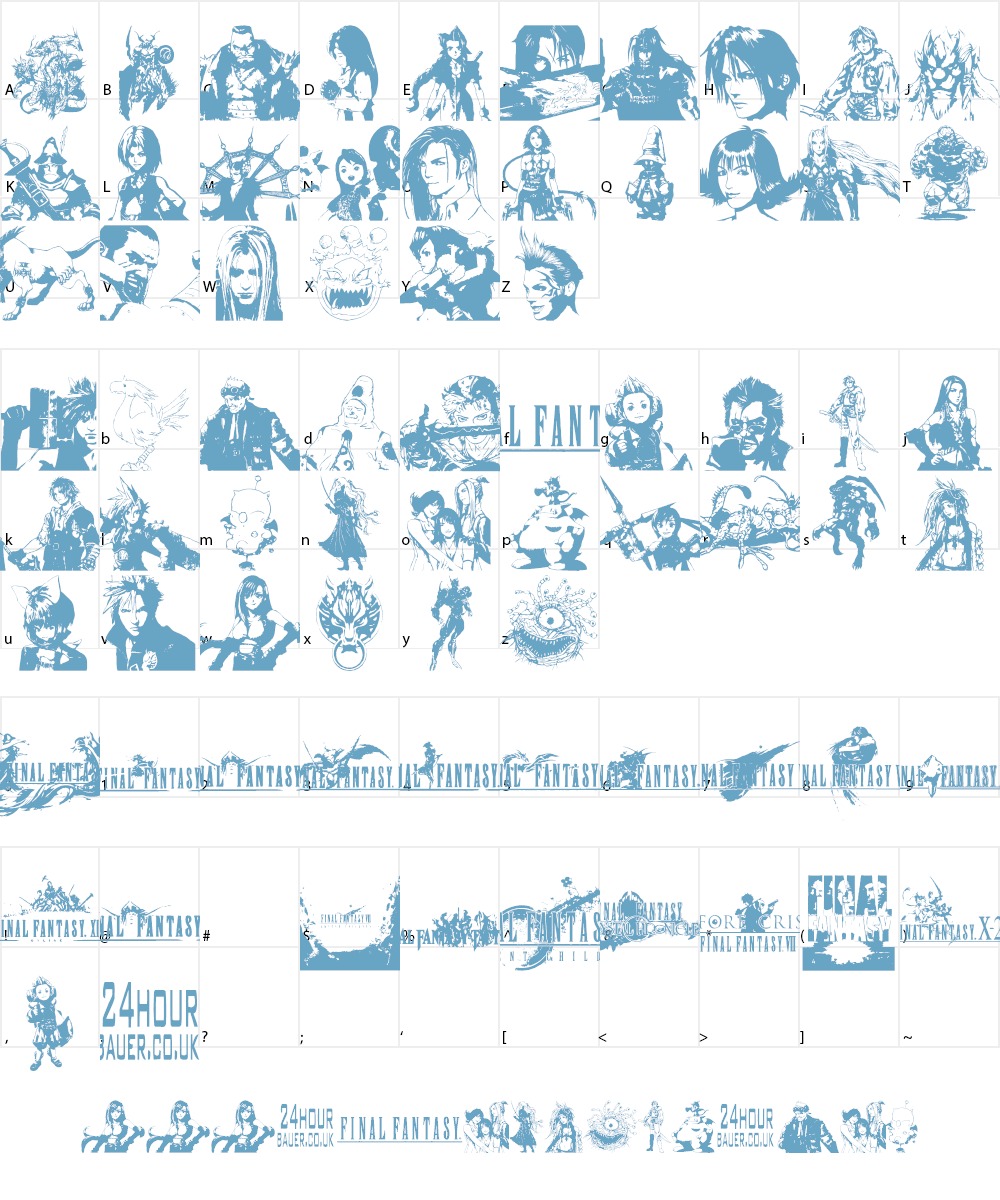 final fantasy elements Font Character