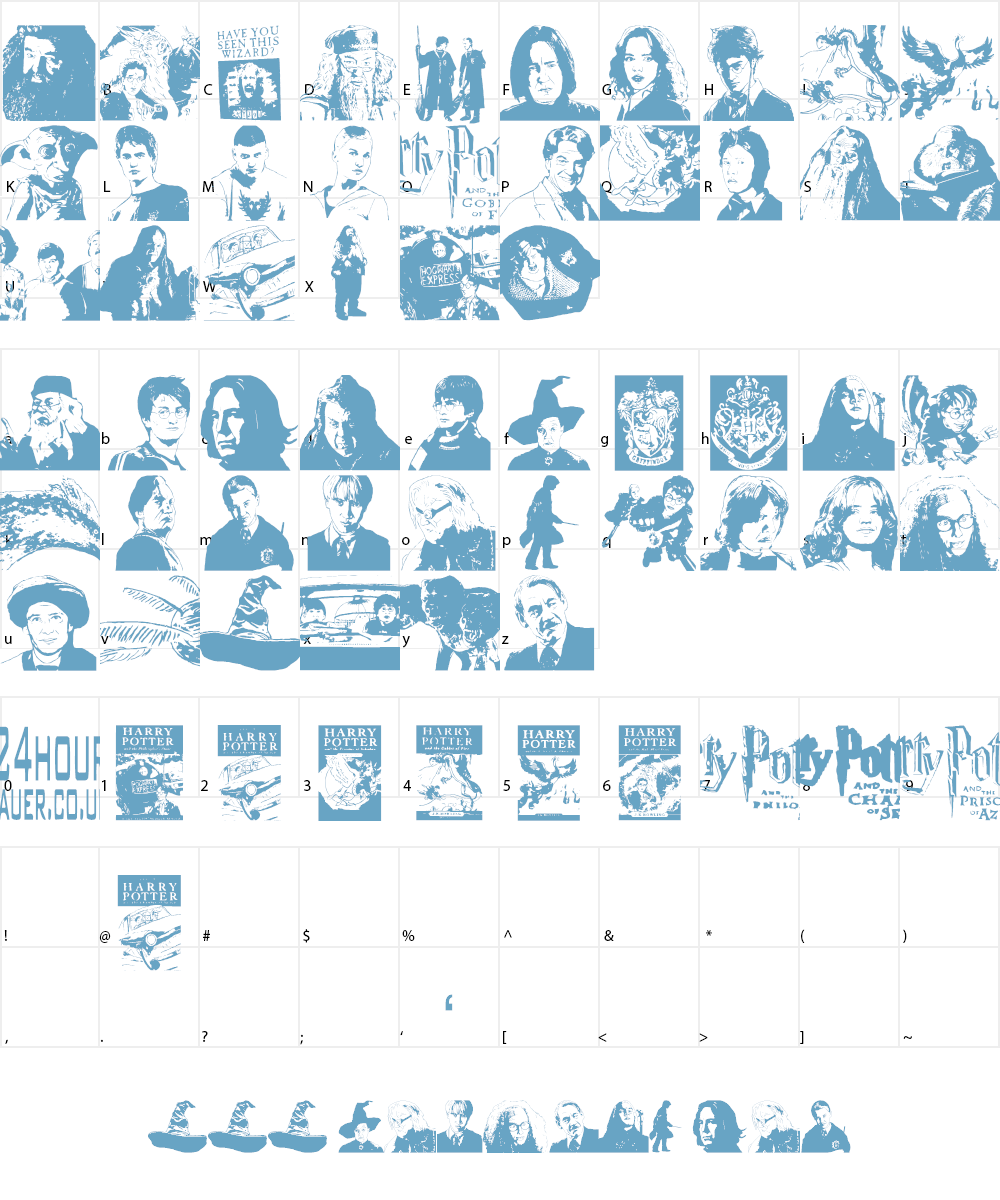 Harry Potter and the Dingbats Font Character