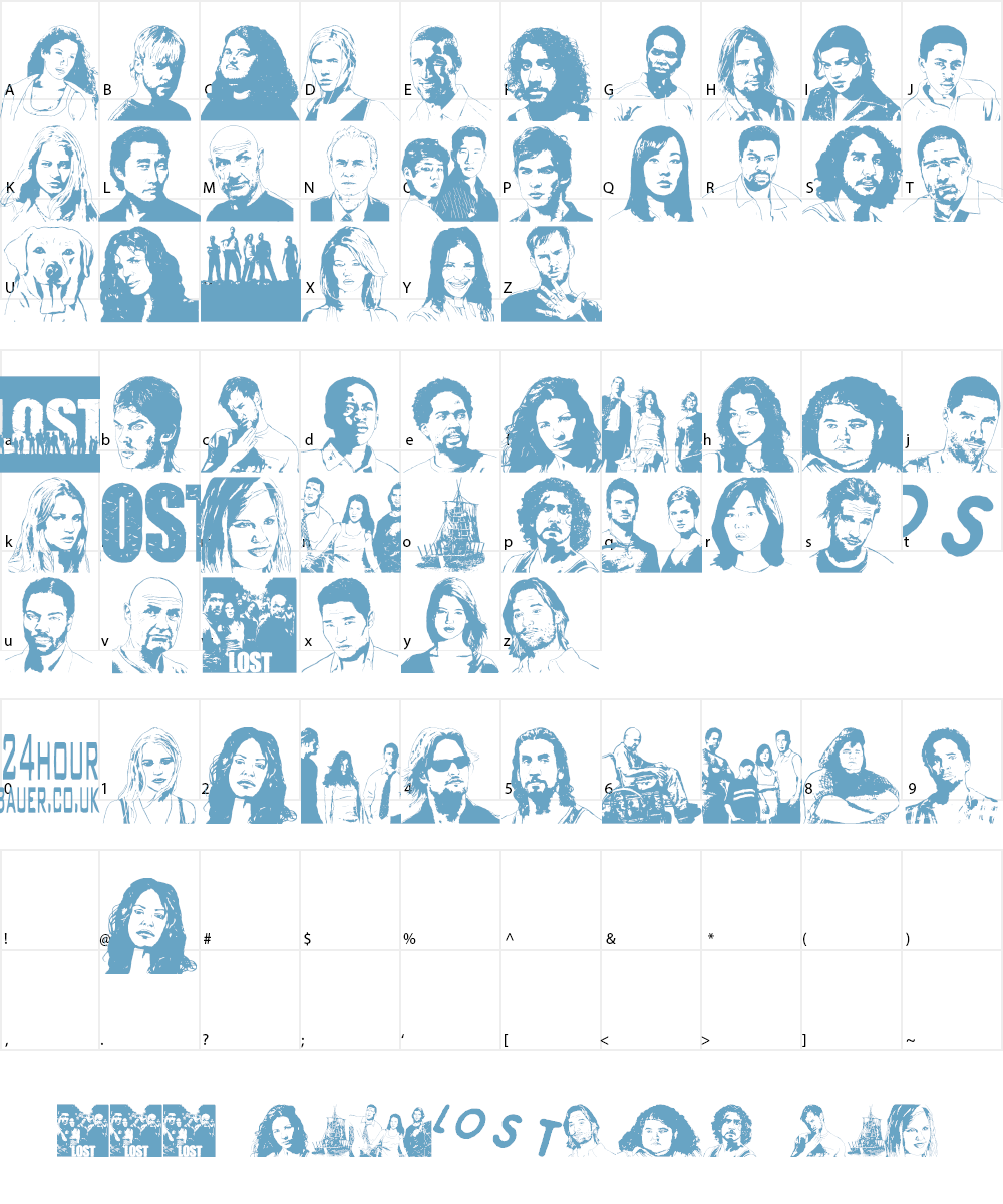 Lost Forever Font Character