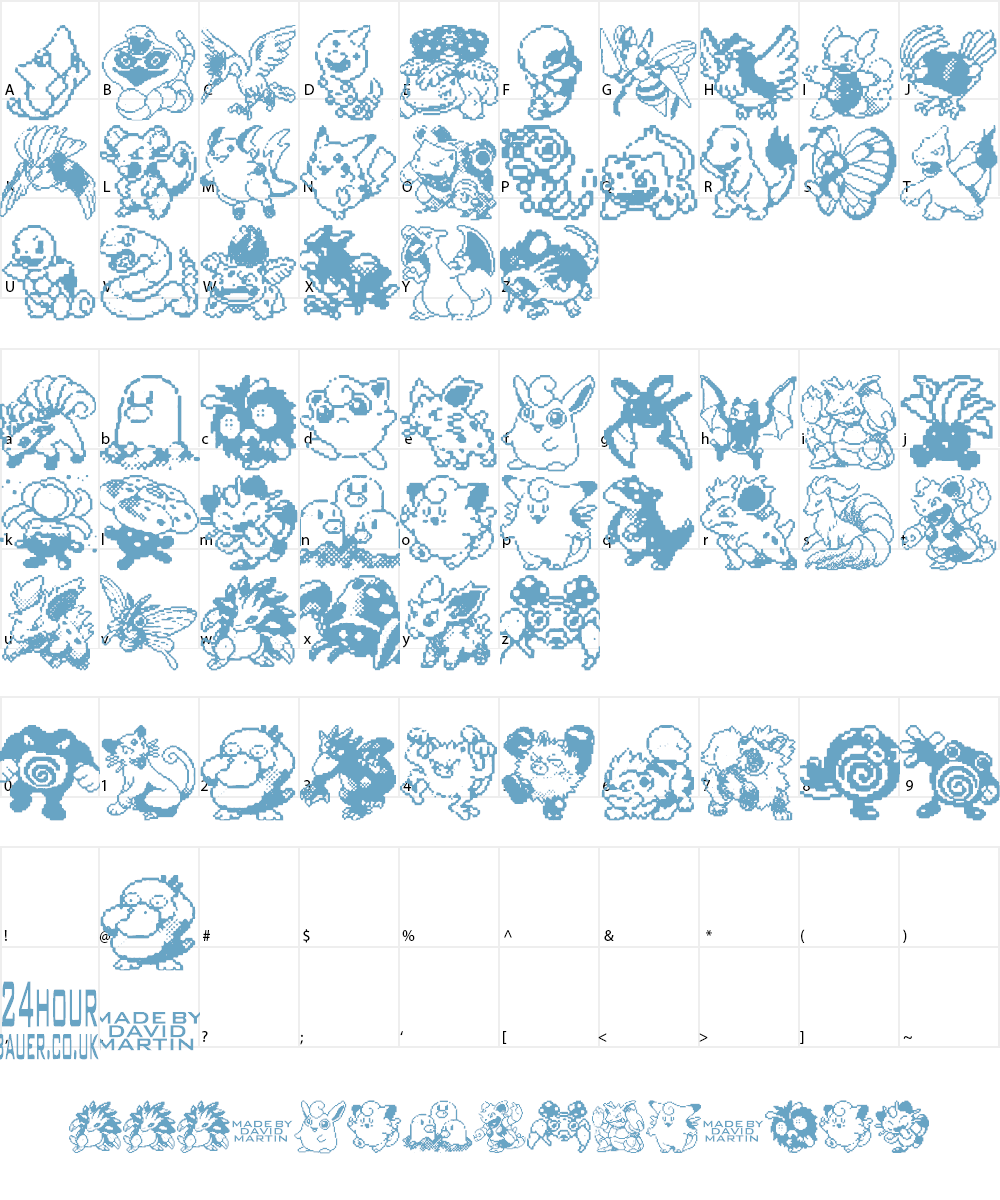 Pokemon pixels Font Character