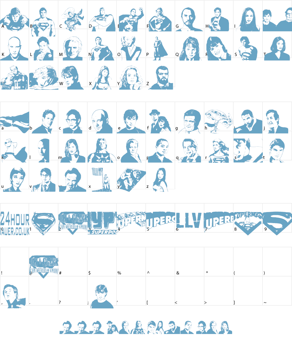 Superman Last son of Krypton Font Character
