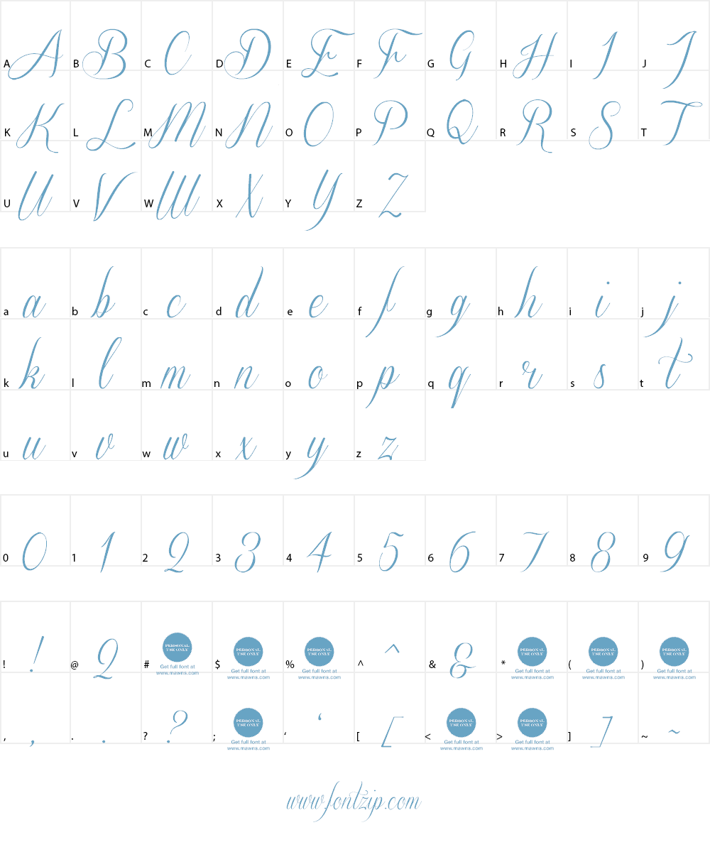 Sverige Script Demo Font Character