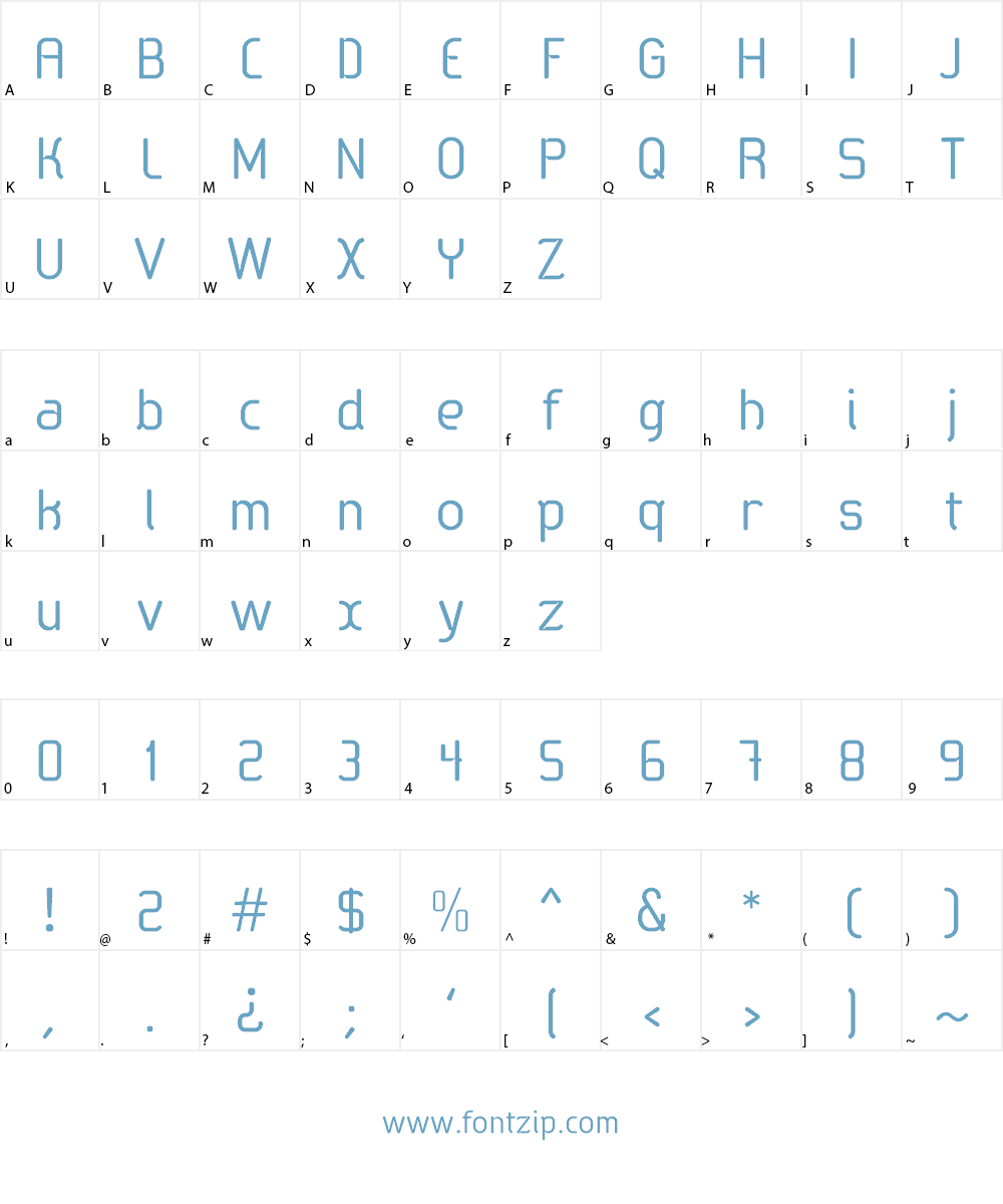 Sabatica Regular Font Character