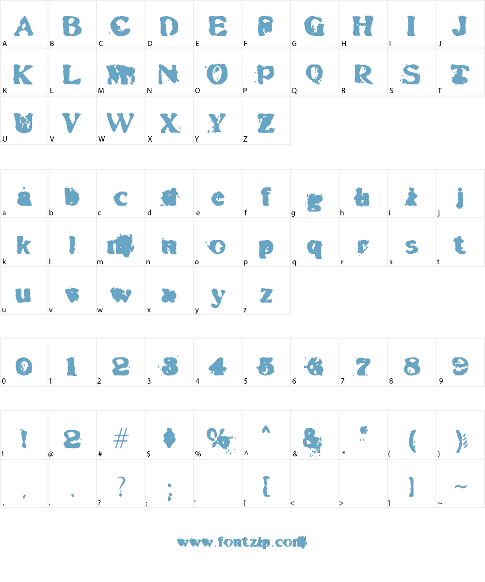 Wednesday Printed Font Character