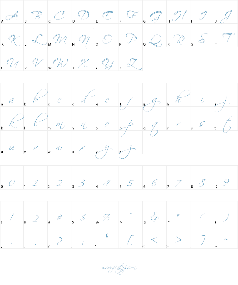 BallroomWaltz Font Character
