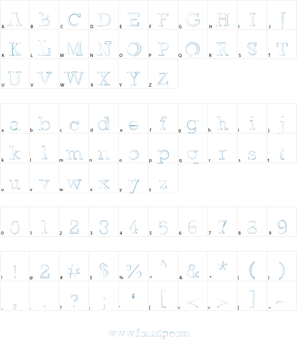 hollowedout Font Character