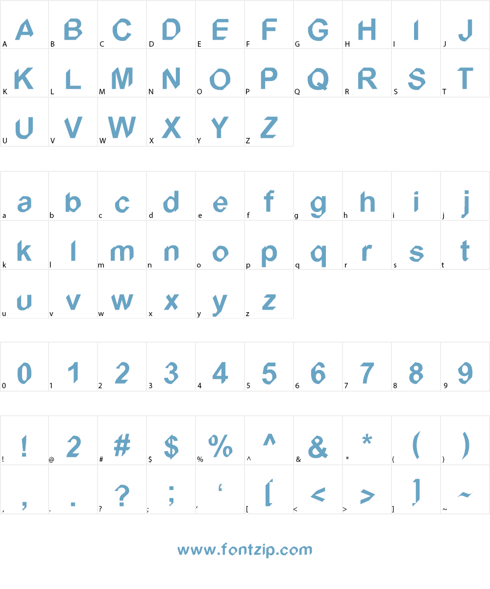 Snipped Font Character