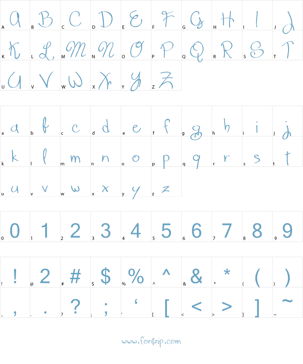 Scrappy looking demo Font Character