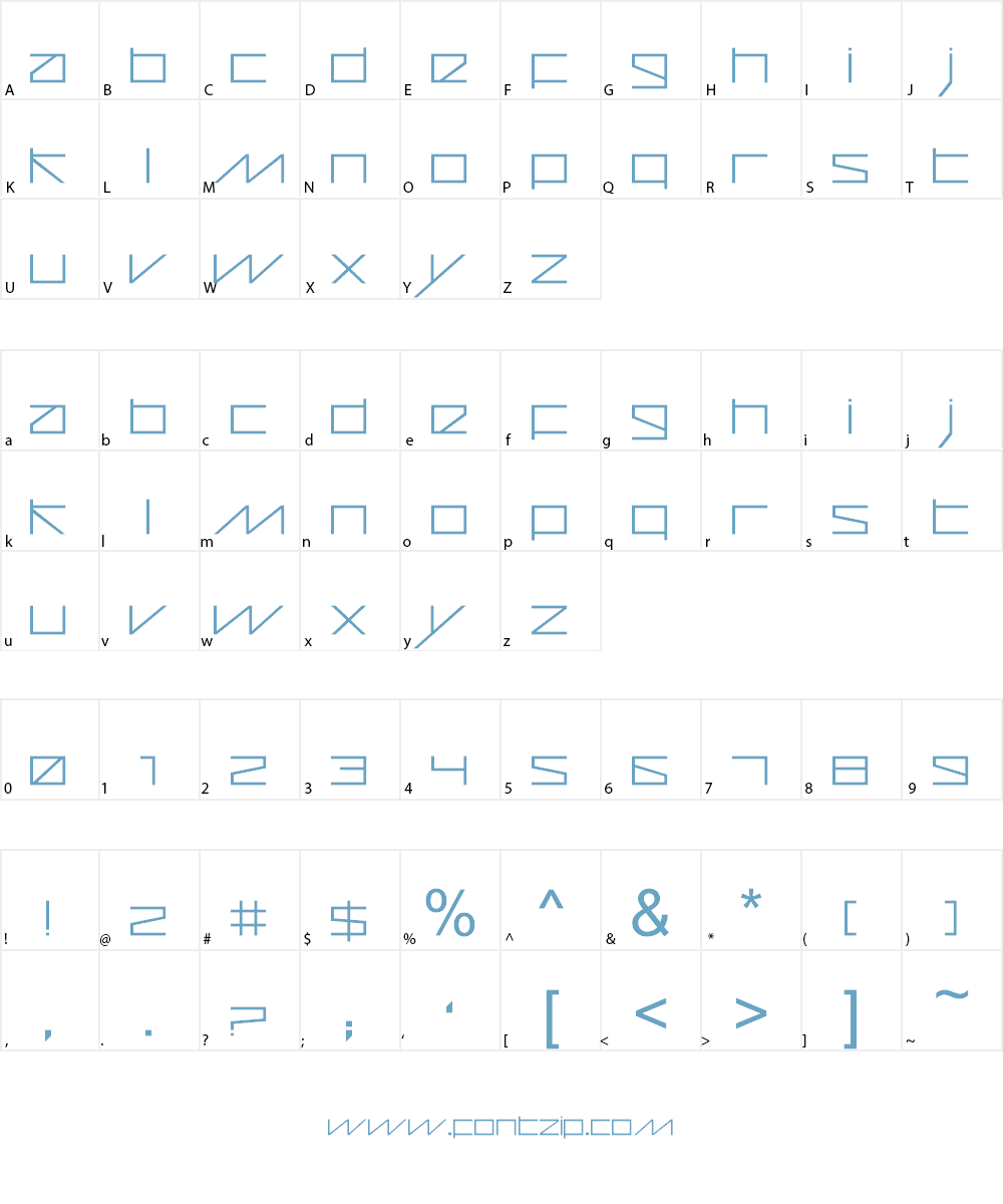 Cubos Font Character