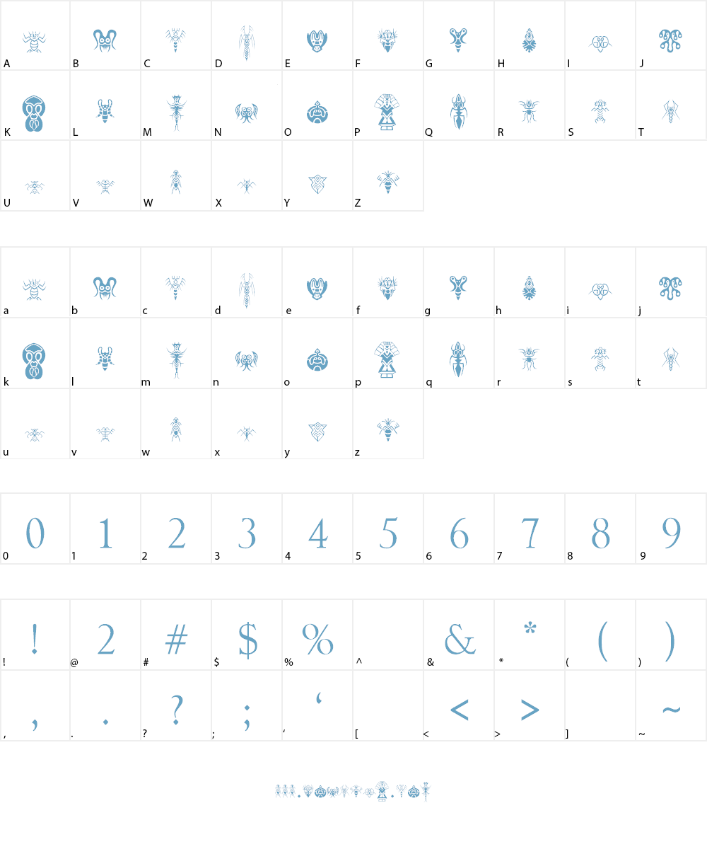 Abstract Alien Symbols Font Character