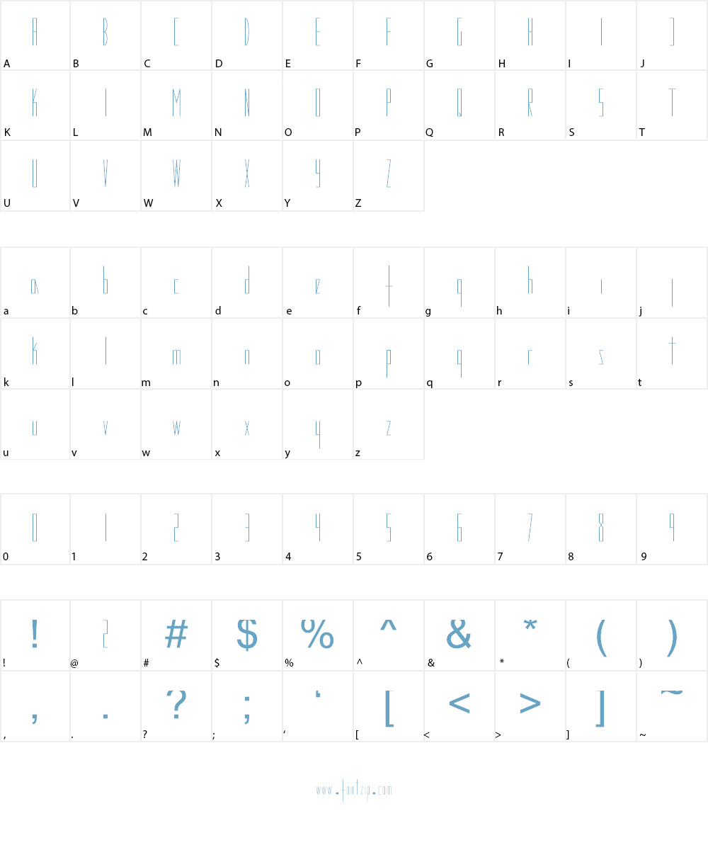 Modesta Font Character