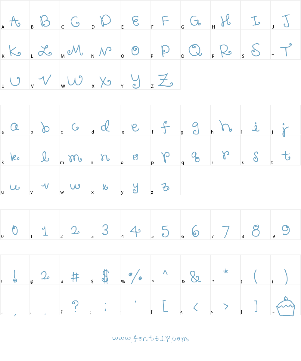 Cupcake Font Character