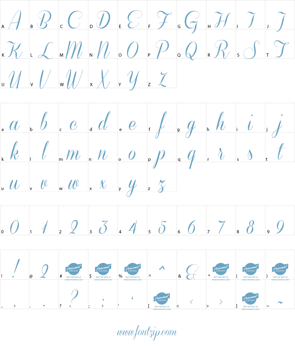 Coneria Script Demo Font Character