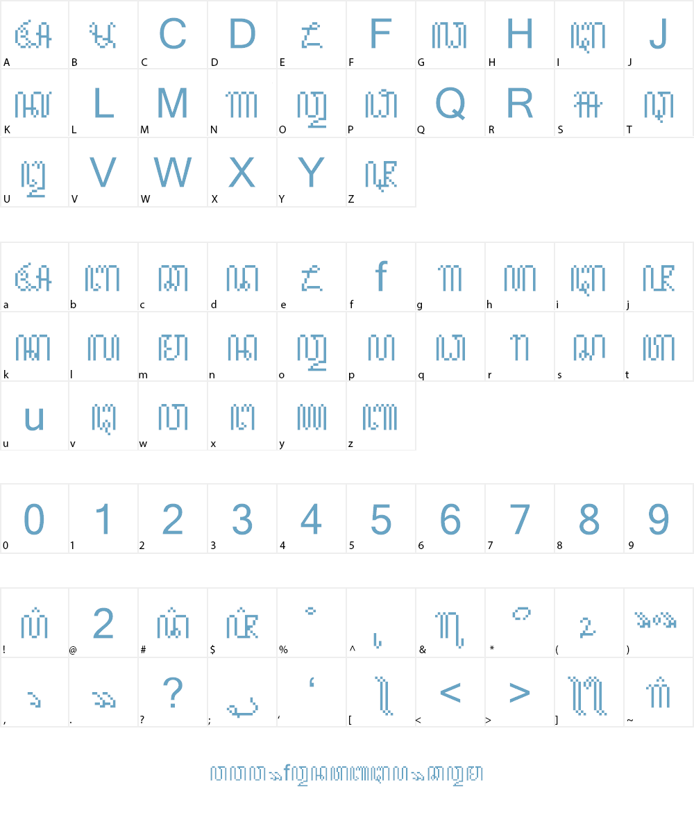 JavaneseHierogly Font Character